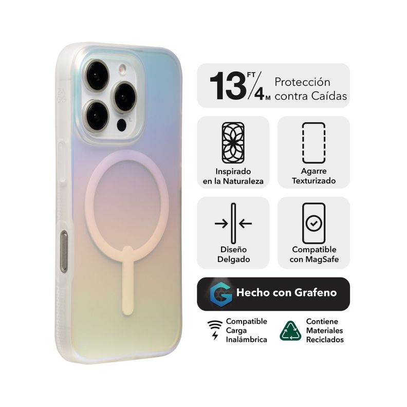 Funda Milan Snap Magsafe iPhone 16 Pro Zagg iridiscente-1