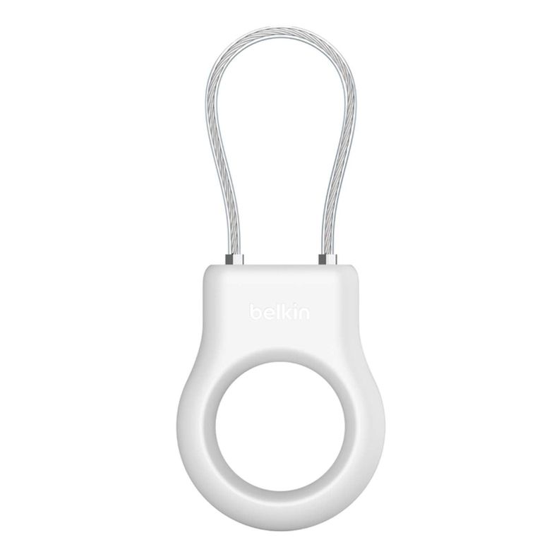 Secure Holder con cable fino metalico para AirTag Blanco