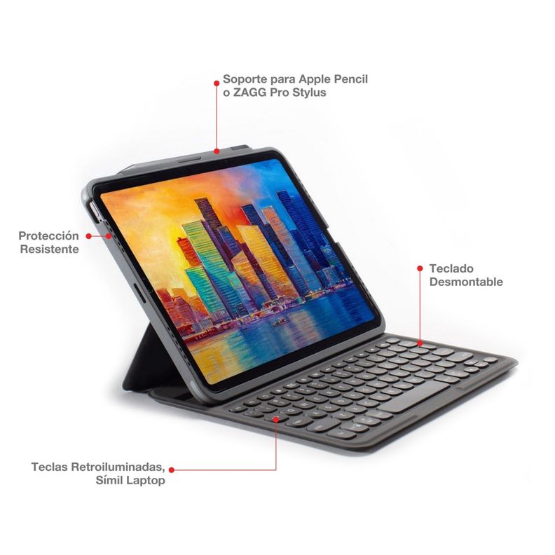 Teclado Con Funda Pro Keys Para iPad Air 10.9 Zagg-4