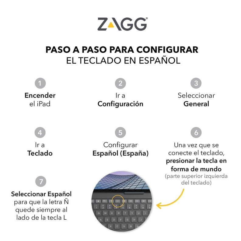 Teclado Con Funda Pro Keys Para iPad Air 10.9 Zagg-5