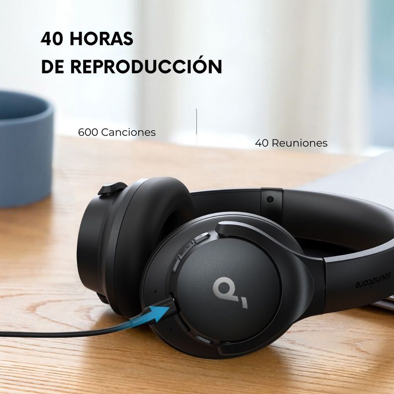 Audifono Over Ear Noise Cancelling Q20i Soundcore Negro-9