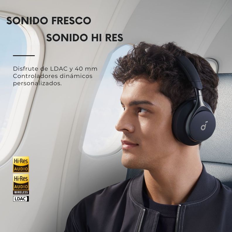 Audifono Over Ear Noise Cancelling Space One Soundcore Negro-5