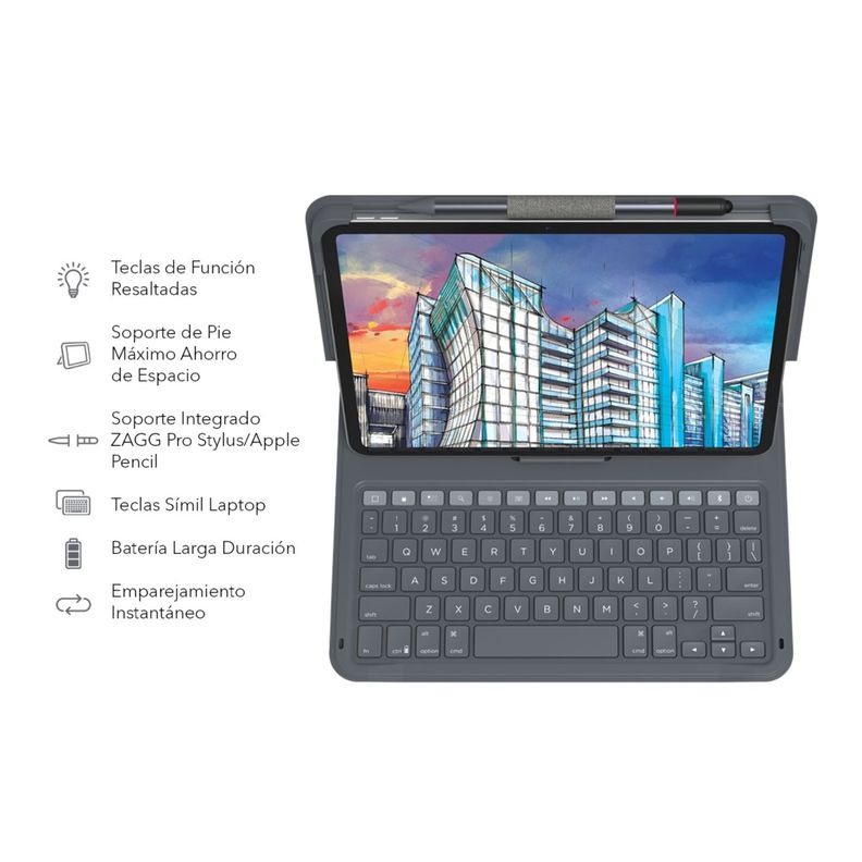 Funda con teclado Messenger Folio 2 para iPad 10,9 10 Gen-1