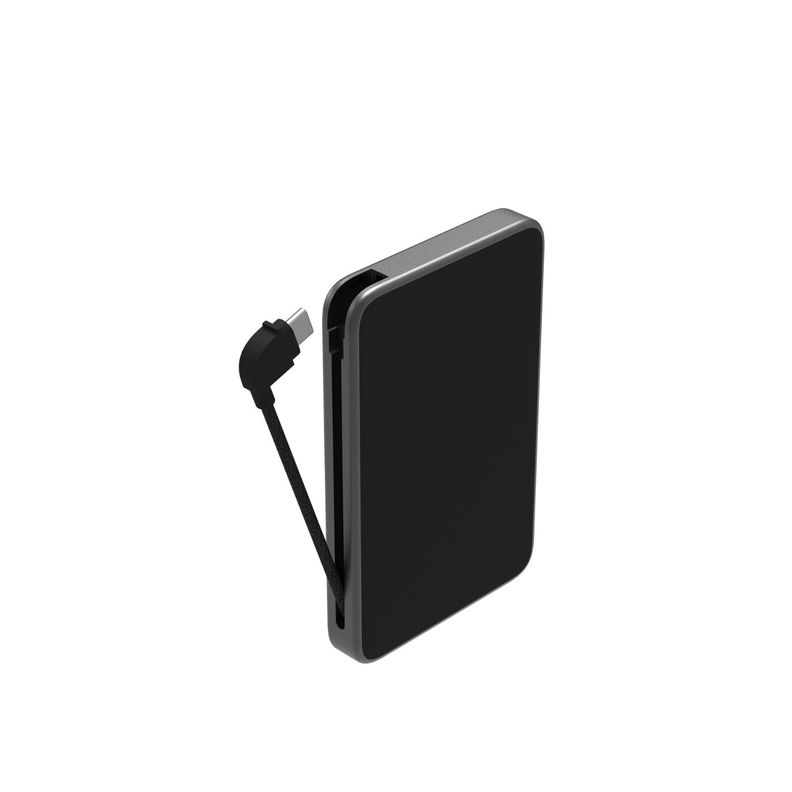 Batería externa 5.000 mAh con cable USB-C 20W Negra-0