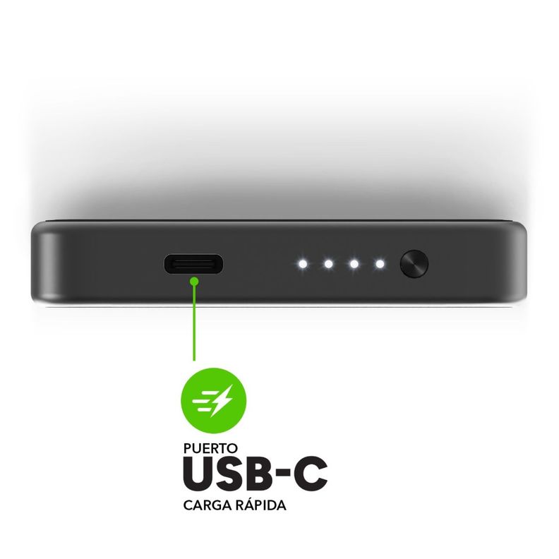 Batería externa 5.000 mAh con cable USB-C 20W Negra-1