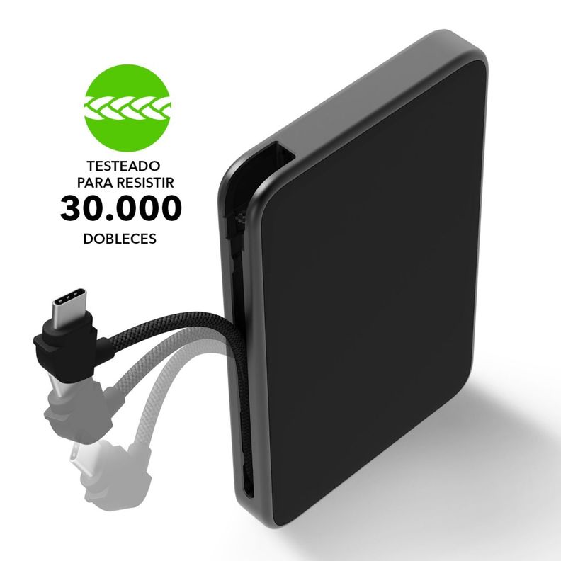Batería externa 5.000 mAh con cable USB-C 20W Negra-7