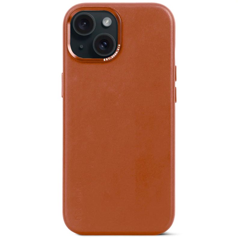 Funda cuero Backcover con MagSafe iPhone 15 Decoded Café-0