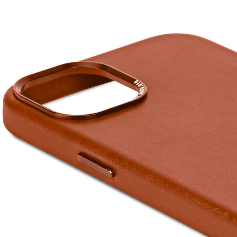Funda cuero Backcover con MagSafe iPhone 15 Decoded Café-2
