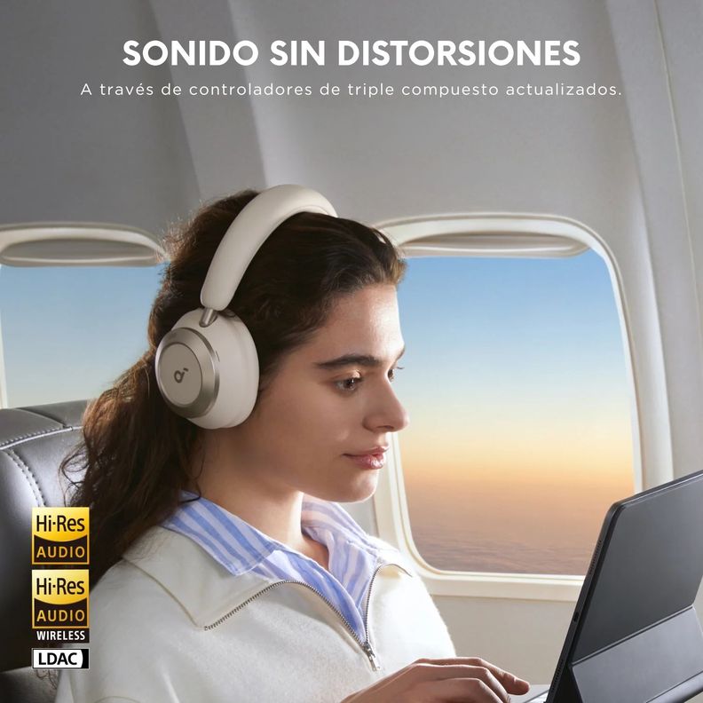 Audifono Over Ear Noise Cancelling Space One Pro Blanco-4