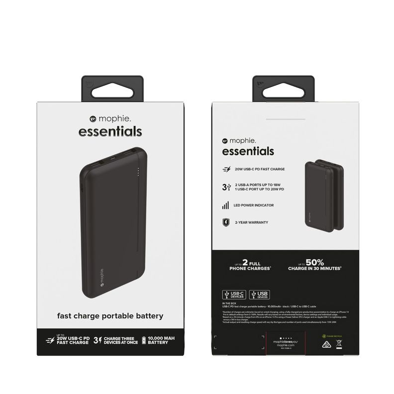 Batería portátil powerstation de 10.000mAh USB-C PD y USB-A-4