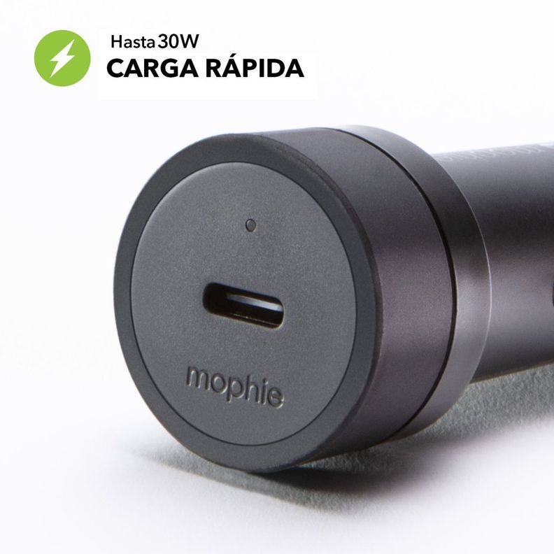 Cargador de auto USB-C 30W Sustentable Mophie Negro-1