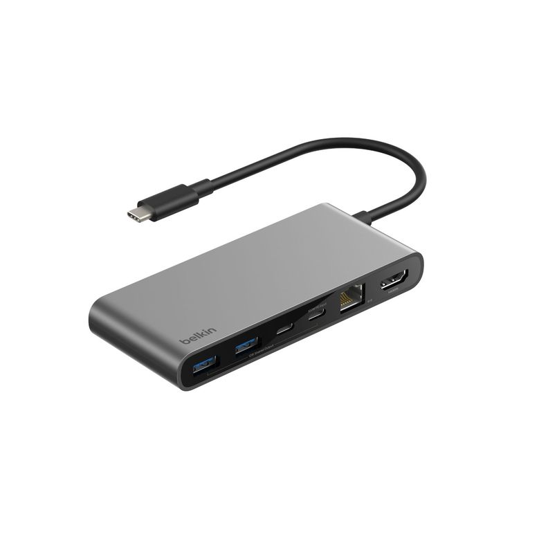 Hub USB-C de 8 puertos gris espacial