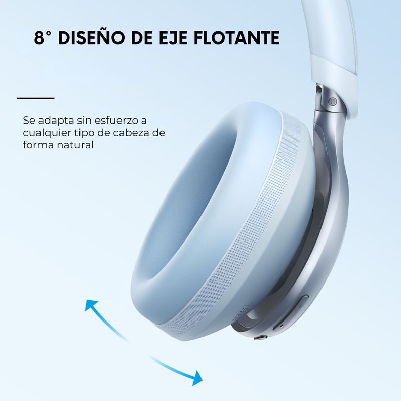 Audifono Over Ear Noise Cancelling Space One Soundcore Azul-3