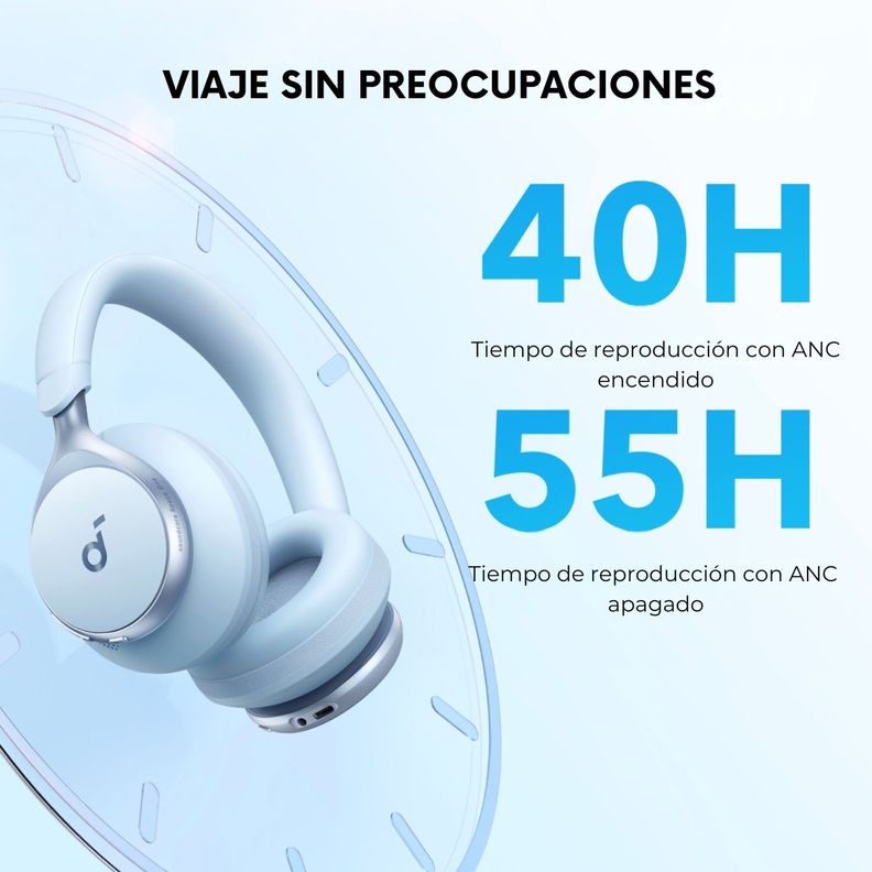 Audifono Over Ear Noise Cancelling Space One Soundcore Azul-4