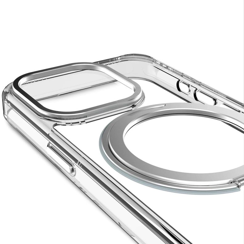Funda reciclada LoopStand para iPhone 15 Pro Transparente-7