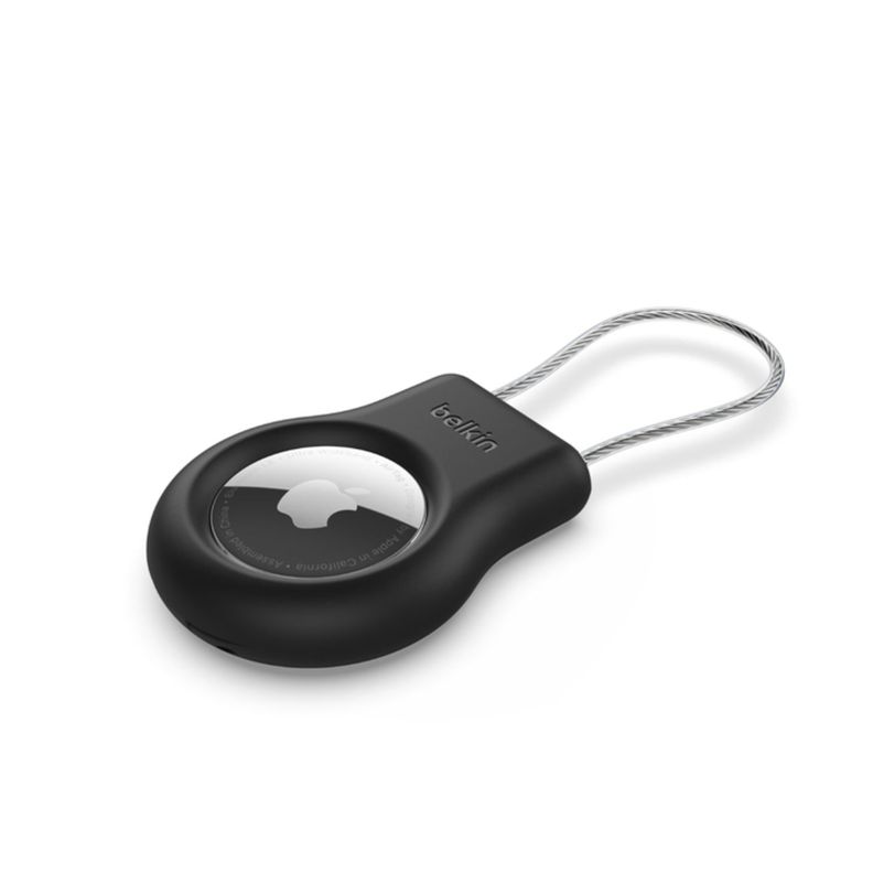 Secure Holder con cable fino metálico para AirTag Negro-2