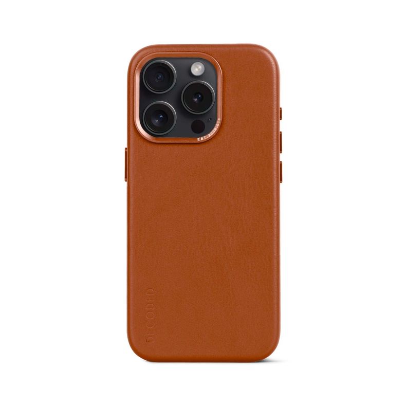 Funda cuero Backcover con MagSafe iPhone 15 Pro Decoded Café-0