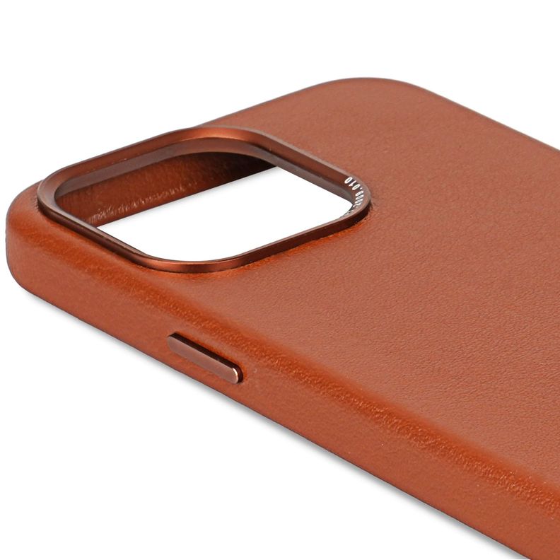 Funda cuero Backcover con MagSafe iPhone 15 Pro Decoded Café-2