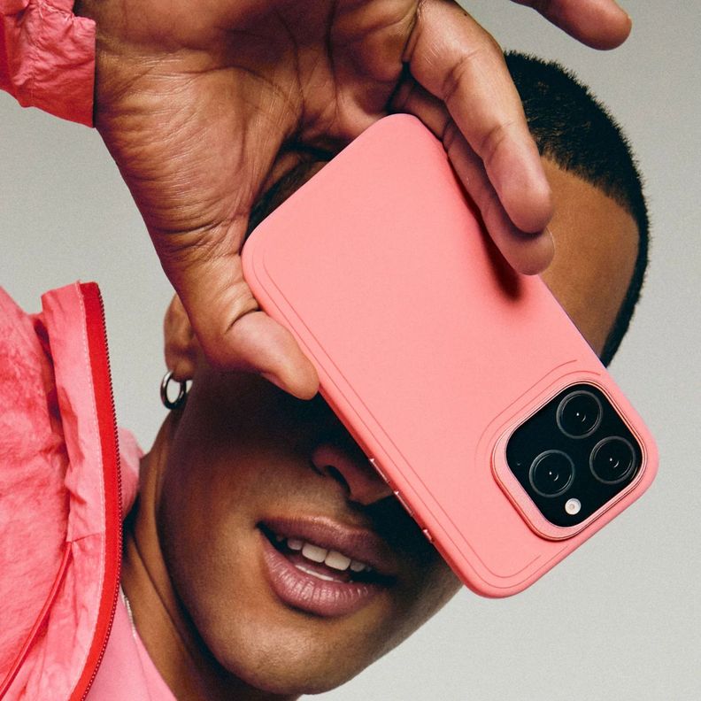 Funda silicona stacks Magsafe iPhone 16 Pro Max Rosado-2