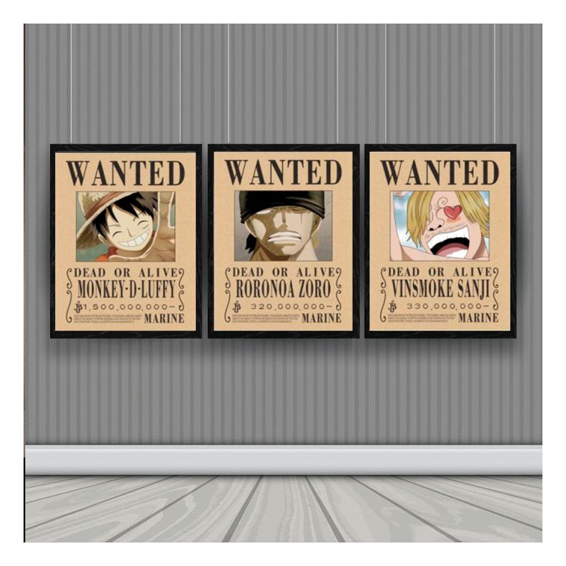 One Piece Wanted Cuadro 3D Efecto Lenticular 3 imagenes en 1-1