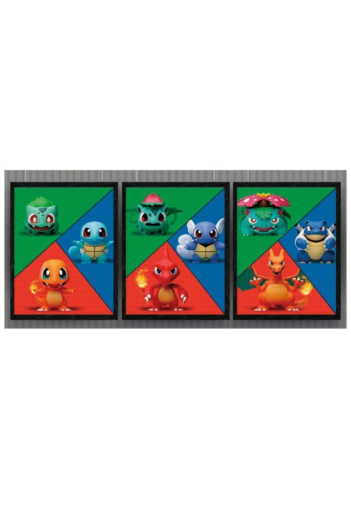Charmander Squirtle Cuadro 3D Efecto Lenticular 3 imagenes en 1-0