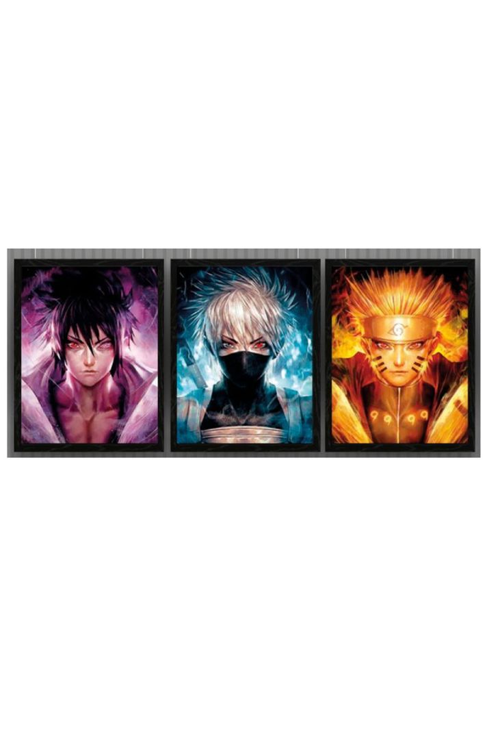 Naruto Anime Cuadro 3D Efecto Lenticular 3 imagenes en 1-0