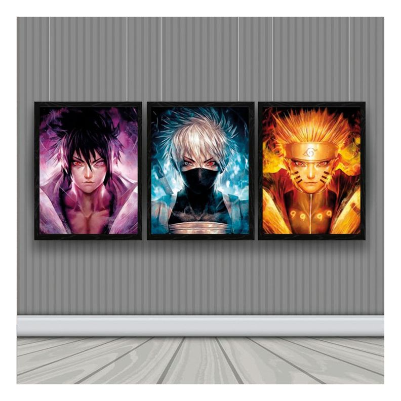 Naruto Anime Cuadro 3D Efecto Lenticular 3 imagenes en 1-1