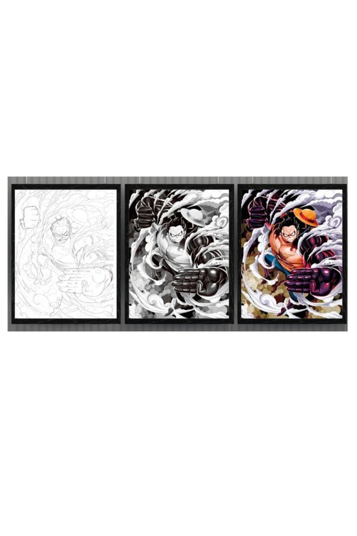 One Piece Luffy Cuadro 3D Efecto Lenticular 3 imagenes en 1-0