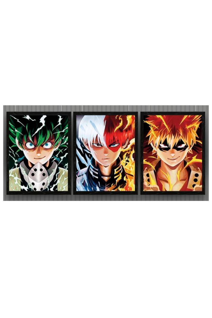 Boku No Hero Personajes Cuadro 3D Lenticular 3 imagenes en 1-0