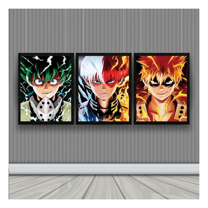 Boku No Hero Personajes Cuadro 3D Lenticular 3 imagenes en 1-1