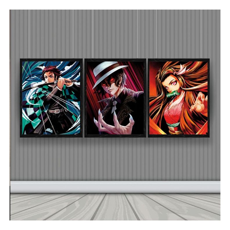 Demon Slayer Cuadro 3D Efecto Lenticular 3 imagenes en 1-1