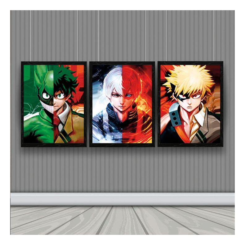 Boku No Hero Cuadro 3D Efecto Lenticular 3 imagenes en 1-1