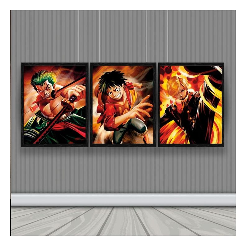 One Piece Personajes Cuadro 3D Efecto Lenticular 3 imagenes en 1-1