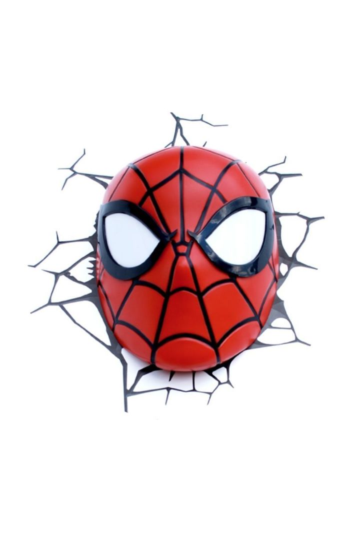 Lámpara Mural 3D Spiderman Cara-0