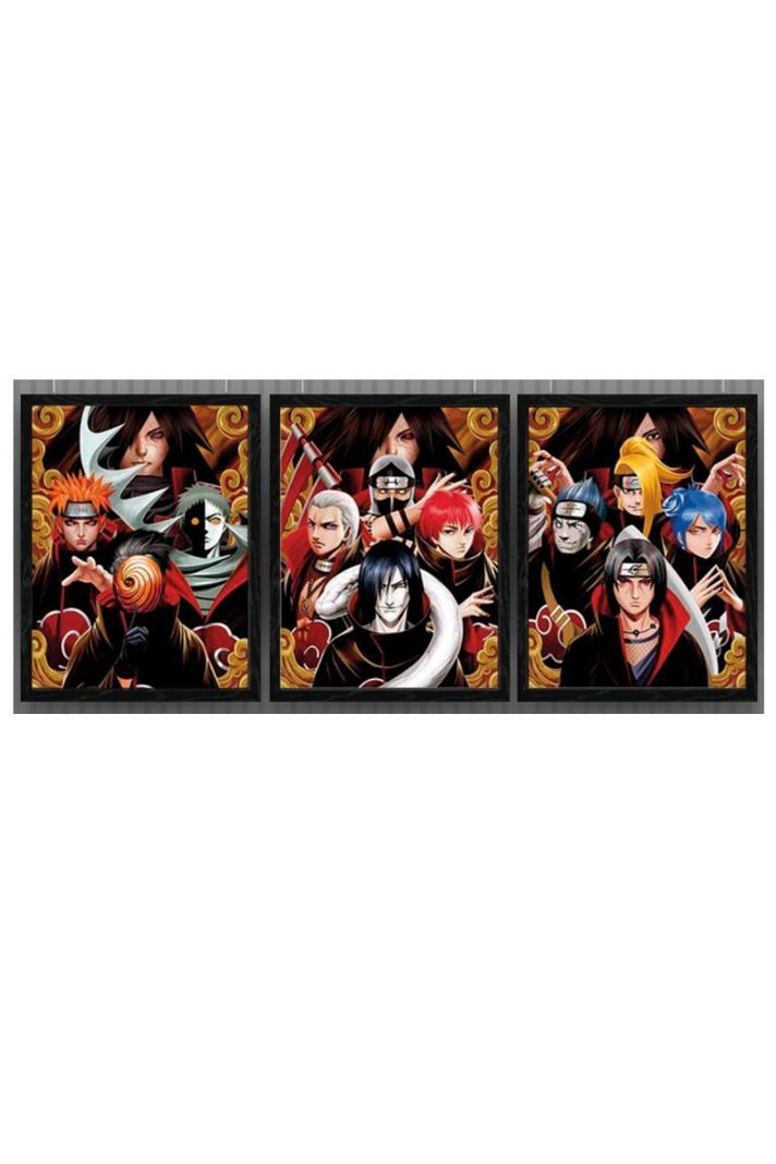 Naruto Shippuden Cuadro 3D Efecto Lenticular 3 imagenes en 1-0