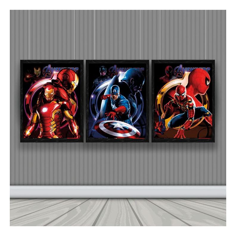 IronMan Spiderman Capitan Cuadro 3D Efecto Lenticular-1
