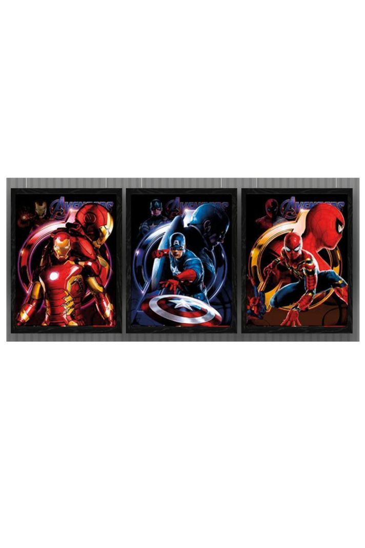 IronMan Spiderman Capitan Cuadro 3D Efecto Lenticular-0
