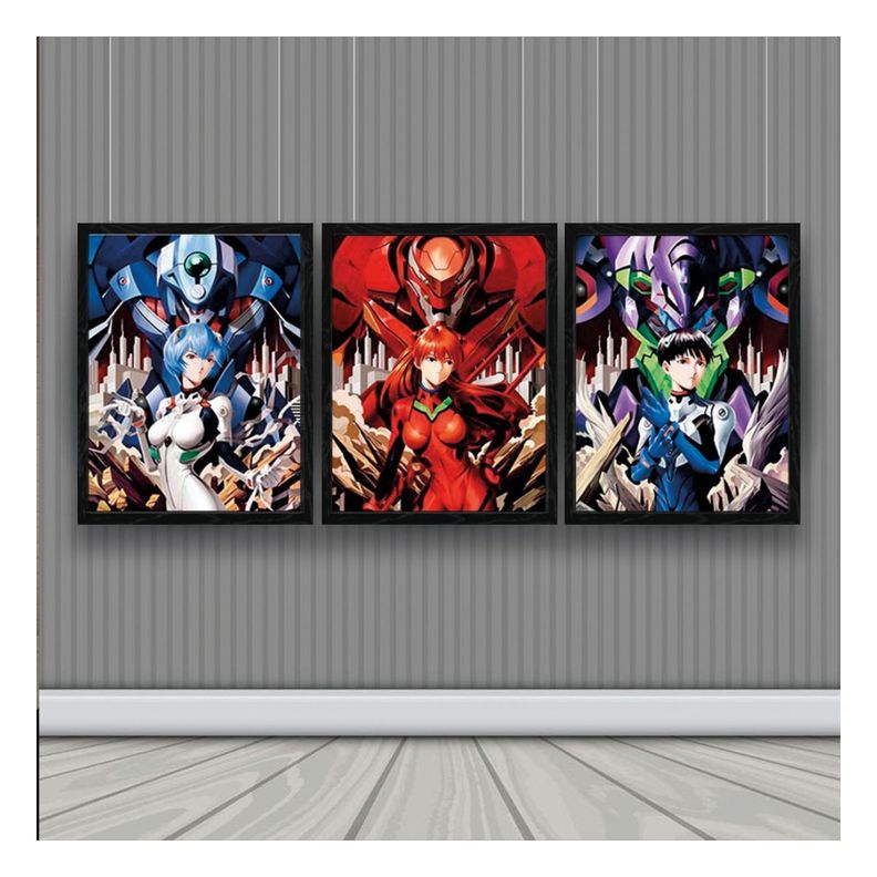 Evangelion Cuadro 3D Efecto Lenticular 3 imagenes en 1-1
