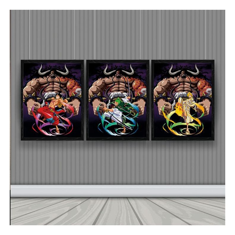 One Piece Anime Cuadro 3D Efecto Lenticular 3 imagenes en 1-1