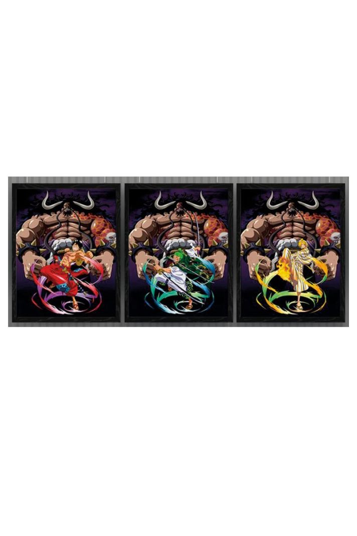 One Piece Anime Cuadro 3D Efecto Lenticular 3 imagenes en 1-0