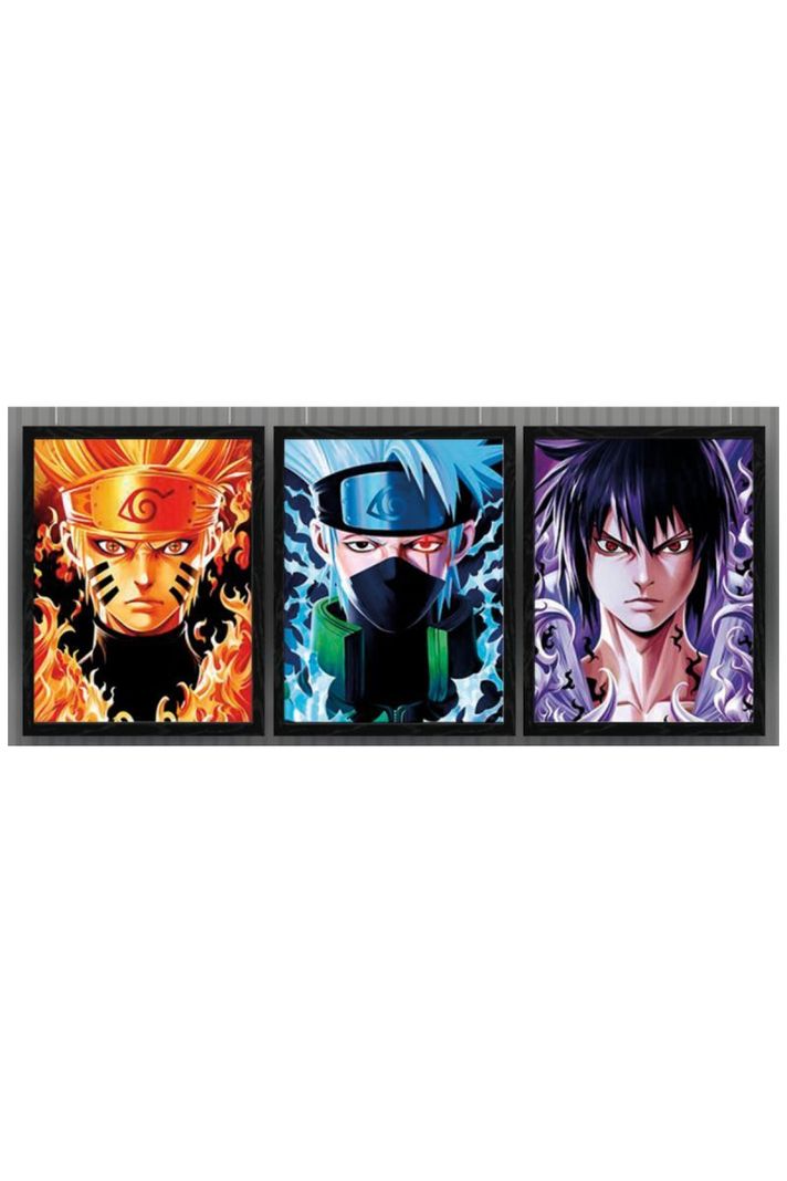 Naruto Kakashi Cuadro 3D Efecto Lenticular 3 imagenes en 1-0