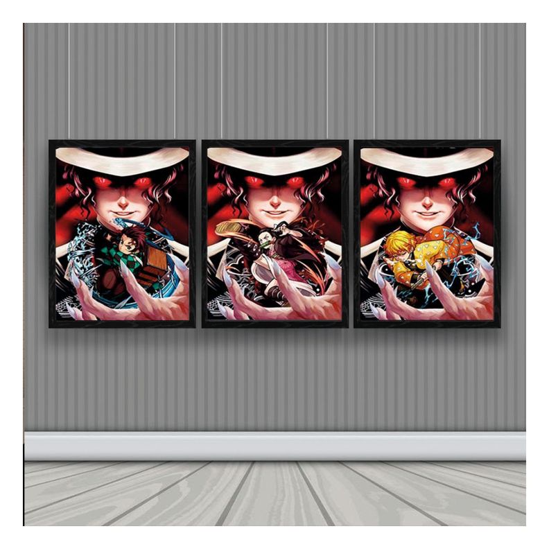 Kimetsu Personajes Cuadro 3D Efecto Lenticular 3 imagenes en 1-1