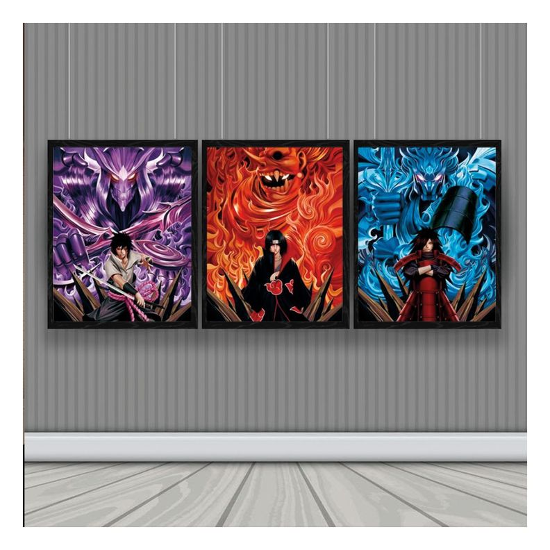Naruto Personajes Cuadro 3D Efecto Lenticular 3 imagenes en 1-1