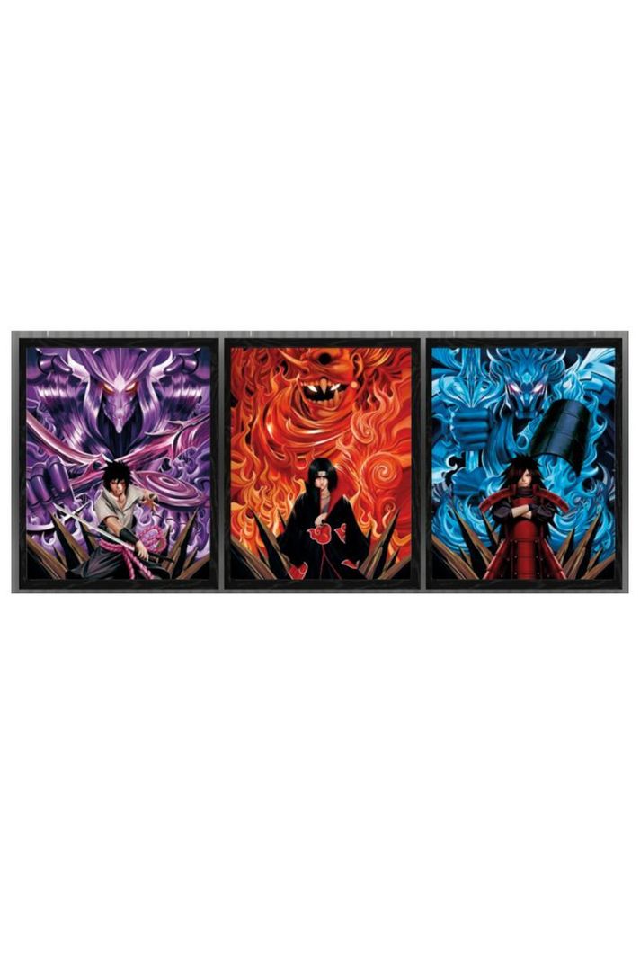 Naruto Personajes Cuadro 3D Efecto Lenticular 3 imagenes en 1-0