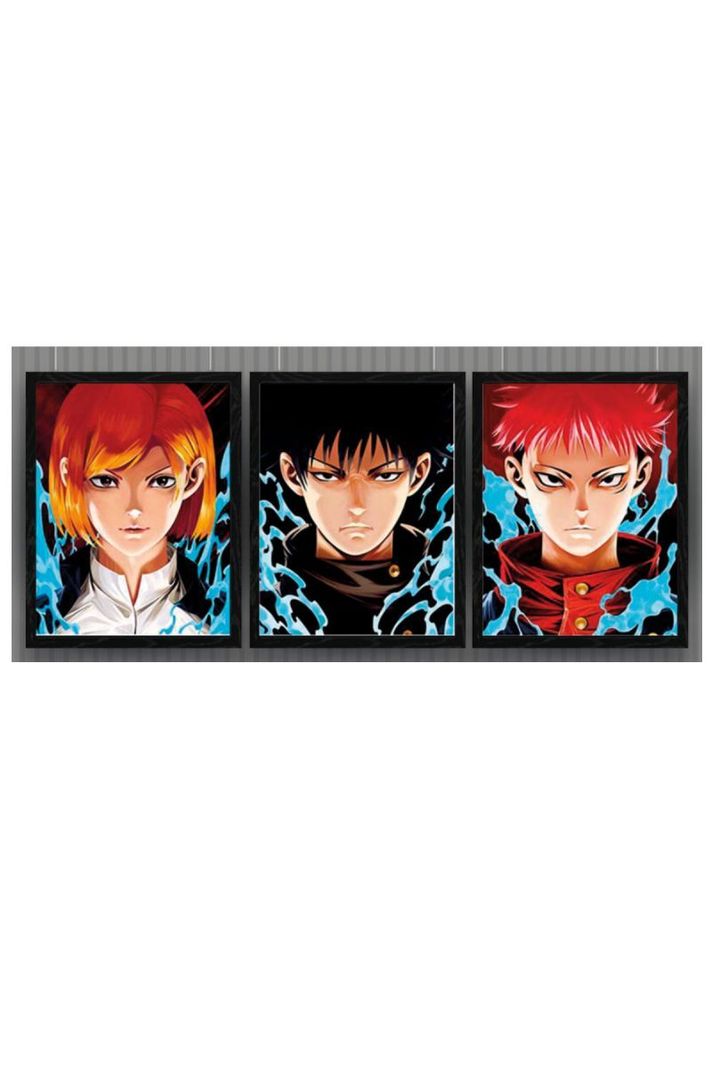Jujutso Kaisen Anime Cuadro 3D Efecto Lenticular 3 imagenes en 1-0