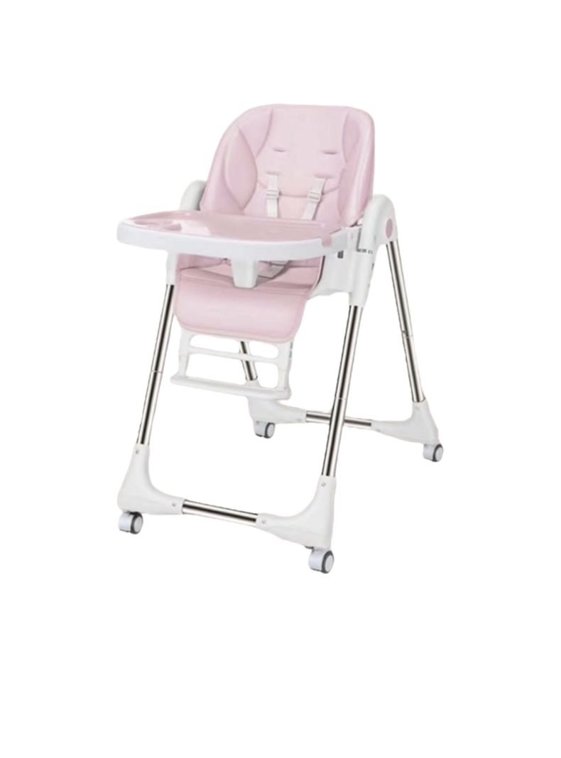 Silla De Comer Multiposiciones Plegable Rosada Lubabycas-0