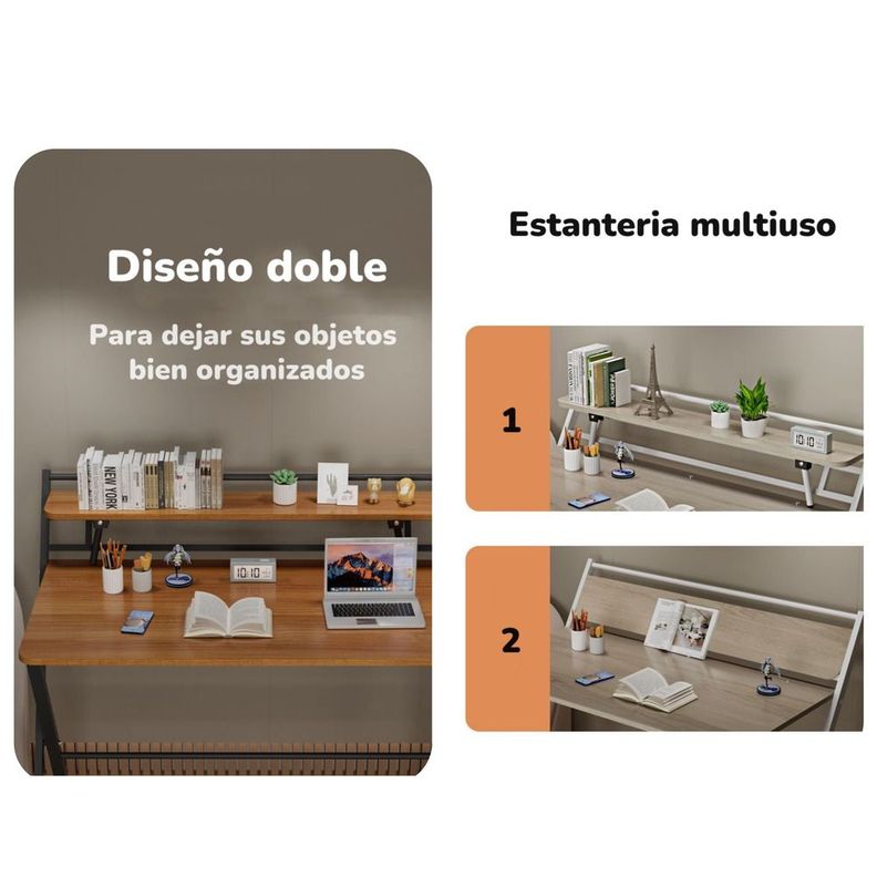 Escritorio Plegable 100x50x93cm Con Repisa By LuBabycas-3