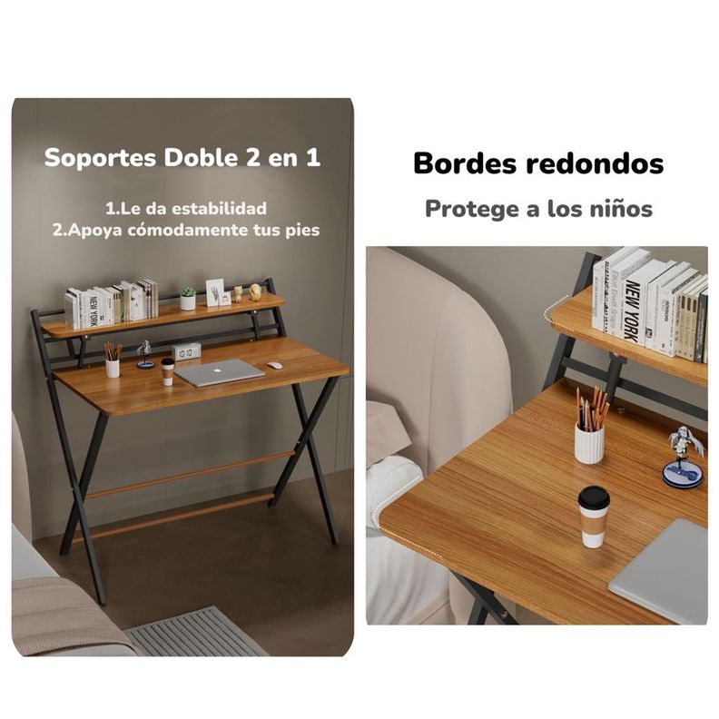Escritorio Plegable 100x50x93cm Con Repisa By LuBabycas-6