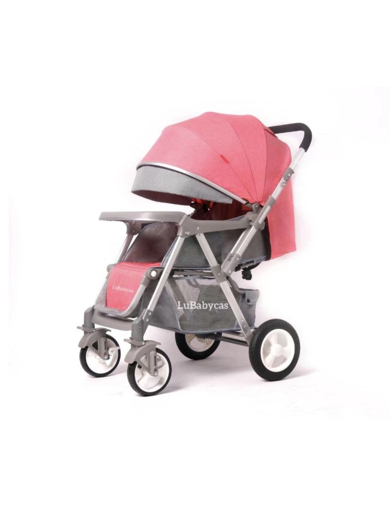 Coche de Paseo Reversible Rubik Rosado LuBabycas-0