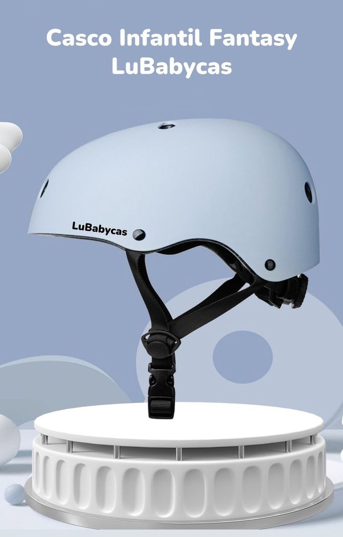 Casco Infantil Bicicleta Regulable Fantasy Blanco LuBabycas-1